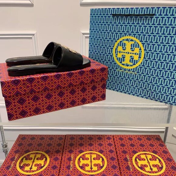 Tory Burch Glossy Black Sandals - Picture 3 of 7